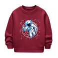 thumbnail image 2 of Bnwani Sweatshirt Boys Crew Neck Long Sleeve Winter Warm Sweatshirt Printed Pullover Size 7-8, 2 of 3