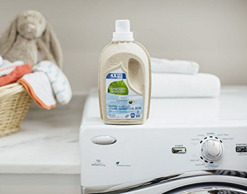 Seventh Generation Concentrated Laundry Detergent, Free and Clear Unscented, 66 loads, 50 Fl Oz (Packaging May Vary)