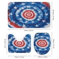 thumbnail image 3 of 4 Piece Bathroom Shower Curtain Sets Non-Slip Rugs And Toilet Mat Lid Rug Accessories American Red, White, And Blue Tie-dye Design Bath Curtain Colorful Tie Dye Pattern, 3 of 8
