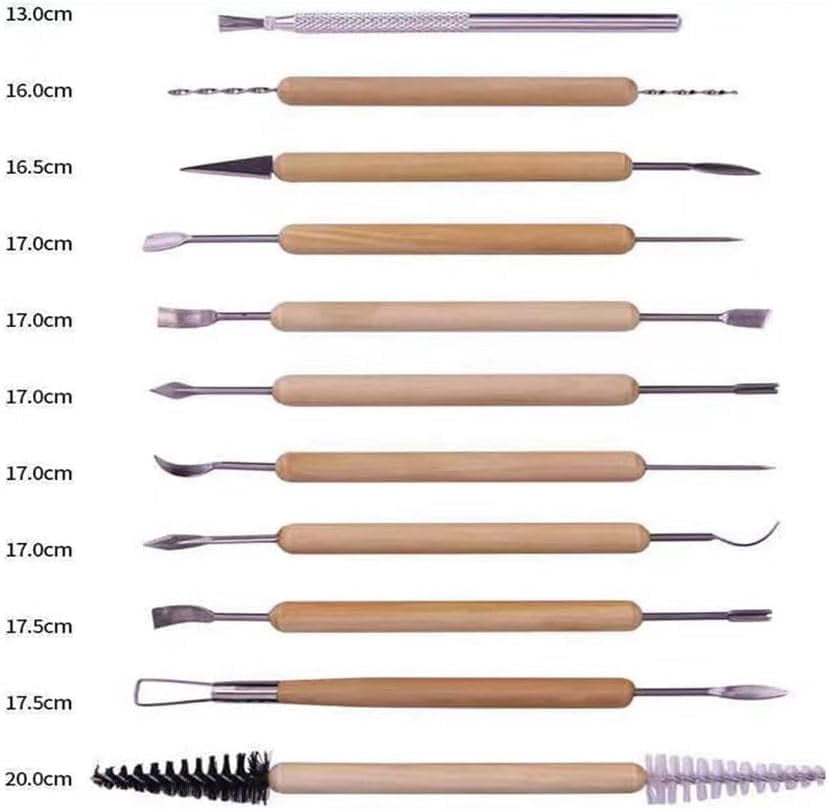 LANGQUN 35pcs Clay Sculpting and Pottery Tools Kit - Air Dry Polymer Dotting Ceramic Supplies for Modeling Shaping For Kids Adults