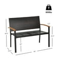 thumbnail image 2 of Patiojoy 2 PCS Patio Furniture Set Weather-Resistant Rattan Bench Wicker Loveseat Steel frame for Yard Garden Poolside, 2 of 10