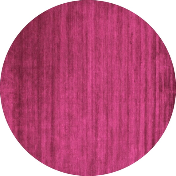Ahgly Company Indoor Round Abstract Pink Contemporary Area Rugs, 3' Round