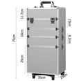 thumbnail image 3 of Zimtown 4 in 1 Aluminum Rolling Cosmetic Makeup Train Cases Trolley Professional Artist Organizer, 3 of 7