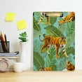 thumbnail image 6 of FMSHPON Tiger Green Palm Leaves Tropical Clipboard Hardboard Wood Nursing Clip Board and Pull for Standard A4 Letter 13x9 inches, 6 of 8
