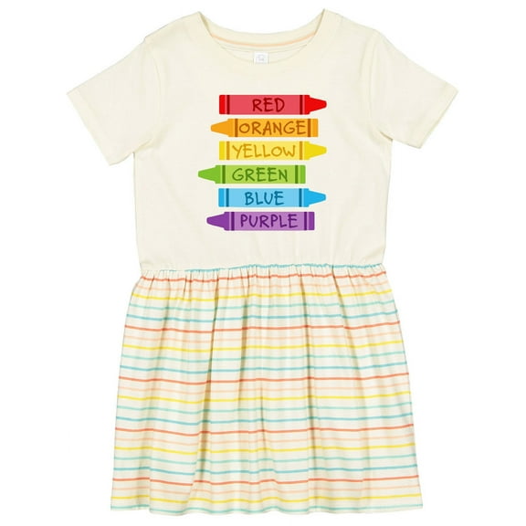 Inktastic Colored Crayons Girls Toddler Dress