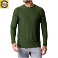 thumbnail image 2 of yoeyez Men's Sun Protection Shirts Solid Color Long Sleeve Sunscreen Shirt Lightweight Breathable Spf Rash Guard for Fishing Hiking Swimming Running Army Green,L, 2 of 7