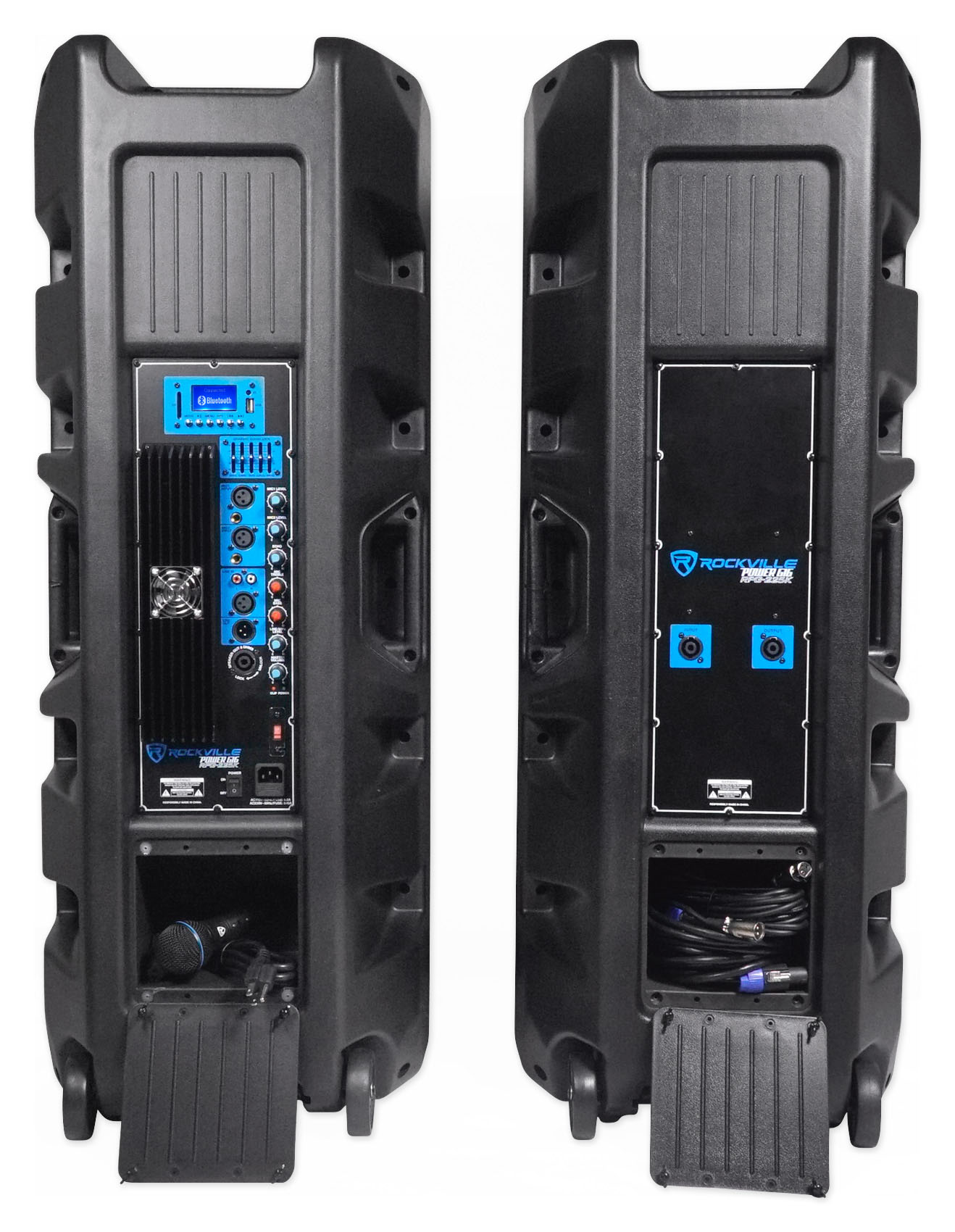 Rockville RPG225K Dual 15" 2000w Powered DJ Speakers w/Bluetooth+Wireless Mics - image 5 of 11