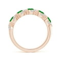 thumbnail image 2 of ANGARA Natural Five Stone Oval Emerald Swirl Ring with Diamonds in 14K Rose Gold for Women (Size-4x3mm) | May Birthstone, Birthday, Anniversary, Jewelry Gift for Women | Natural Emerald Ring, 2 of 10