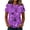 Purple, variant on Halloween Tops for Women Short Sleeve Crewneck Witch Print T Shirts Funny Halloween Costume Party Top