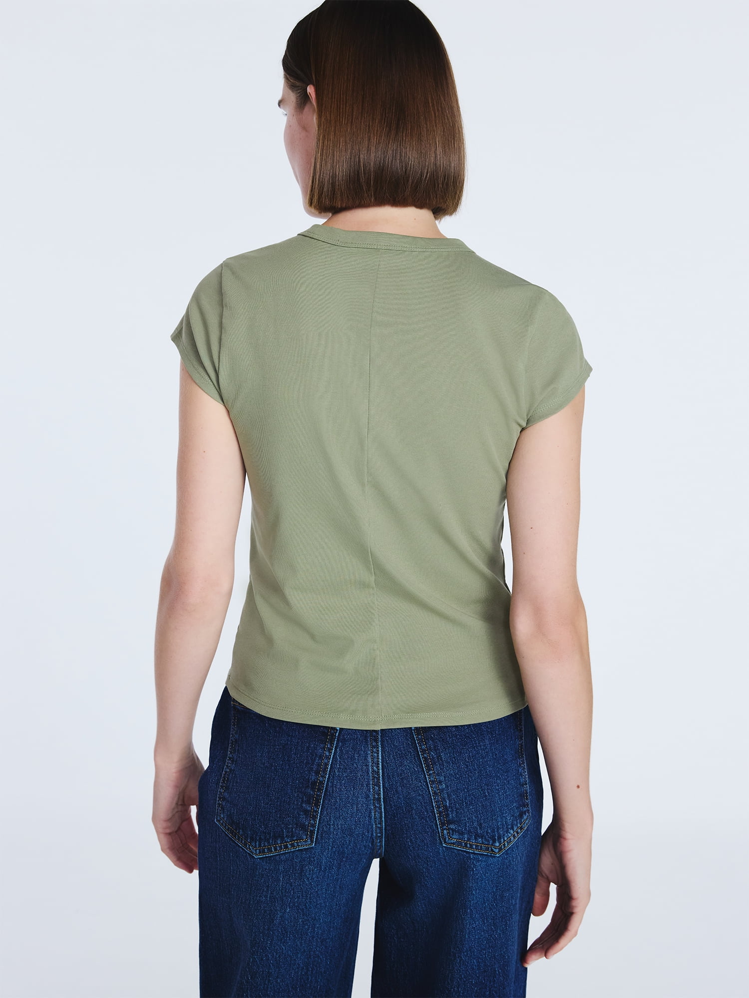 Free Assembly Women's and Women's Plus Cap Sleeve Tee, Sizes XS-4X
