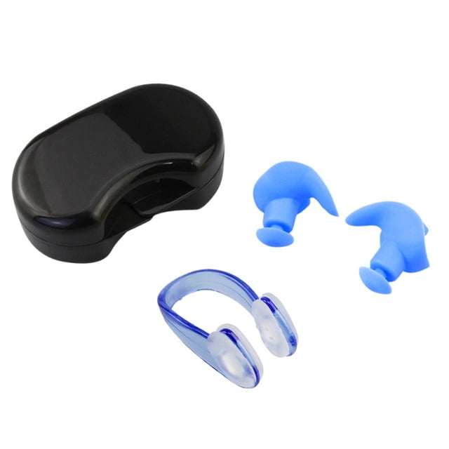 Clip Nariz para Natación Hugtrwg Suave Unisex con Tapón para Oídos Azul