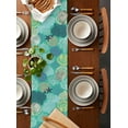thumbnail image 5 of Table Runners 60 Inches Long Dress Scarves, Aqua Gray Shell Coral Farmhouse Kitchen/Dining Table Runner, Small Coffee Tablerunners, Coastal Summer Beach Nautical Ocean 13x60 Inch, 5 of 7