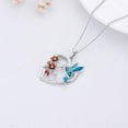 thumbnail image 3 of SOULMEET Hummingbird Necklace Silver, Hummingbird Heart Pendant with Red Bell Flower Hummingbirds Gifts for Women, 3 of 10