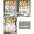 thumbnail image 4 of Fall Botanical Tie Up Curtains for Kitchen Bathroom Bedroom Windows 45 Inch Length, Sunflowers Maple Leaf Watercolor Balloon Drape Curtains Shade Rod Pocket Drapery Curtain Panel, 34"x45", 4 of 7