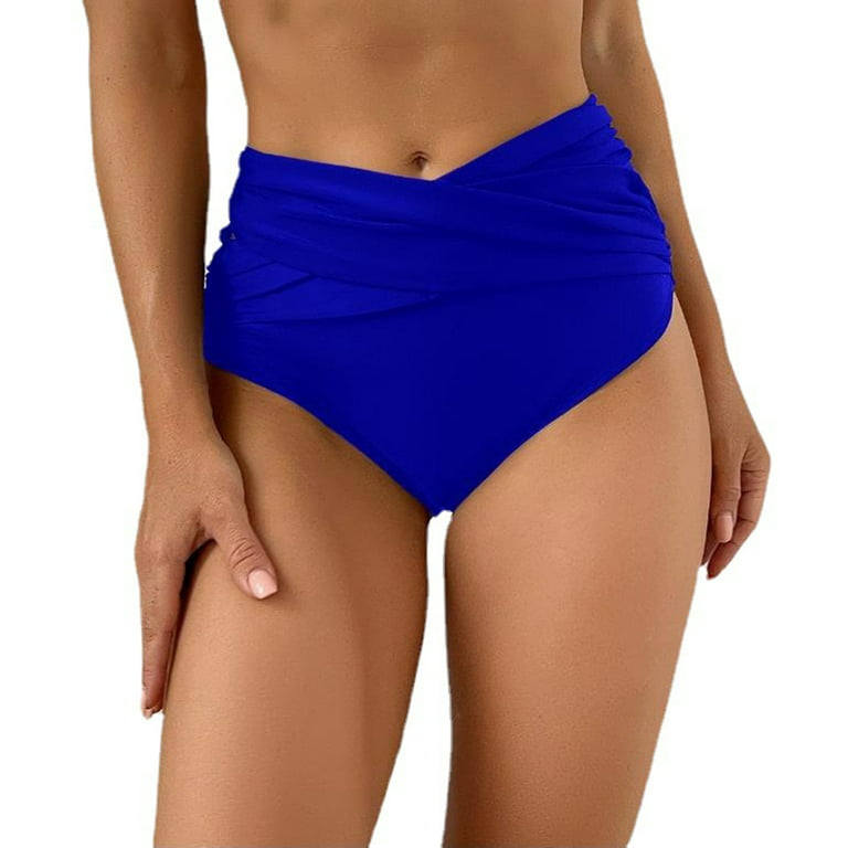 Phenas Women's Bikini Bottom Twist Front Cheeky Full Coverage Swimsuit  Ruched Bathing Suit Bottoms