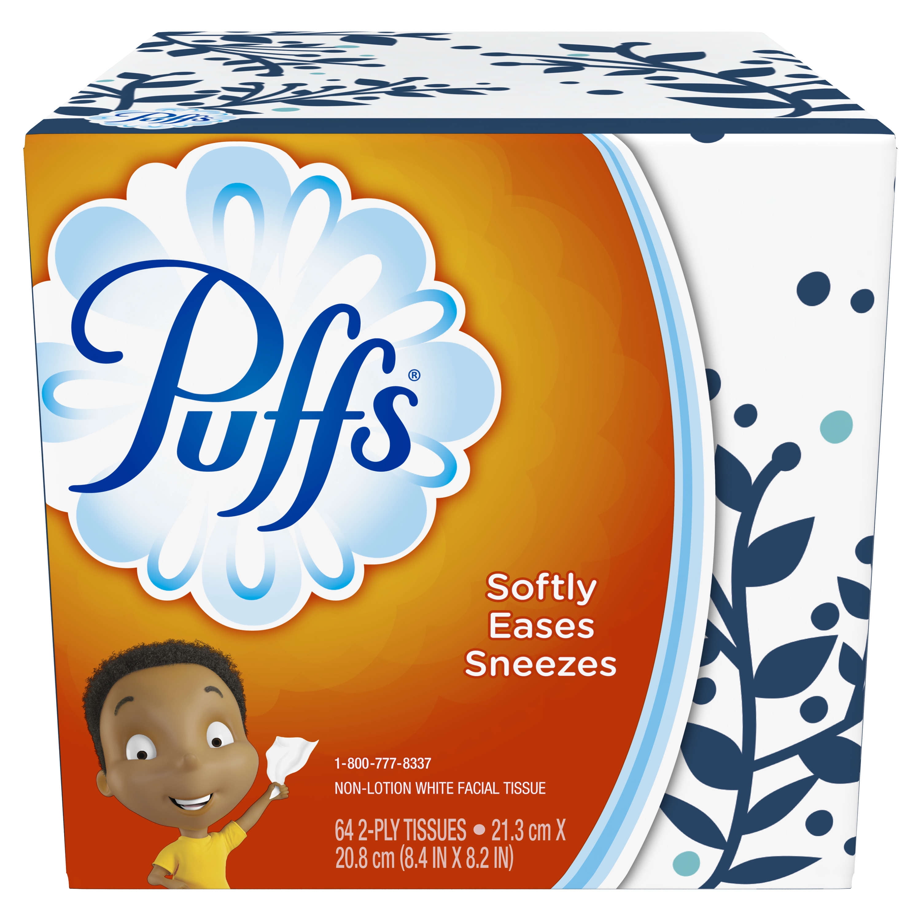 Puffs - Brandclub - Puffs Basic Facial Tissues, 1 Cube, 64 Tissues