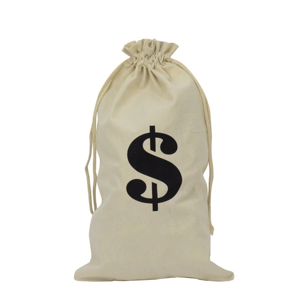 Novelty Cloth Money Bag Bank Robber Costume Accessory Movie Play