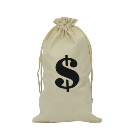 Novelty Cloth $ Money Bag Bank Robber Costume Accessory Movie Play Theater Prop