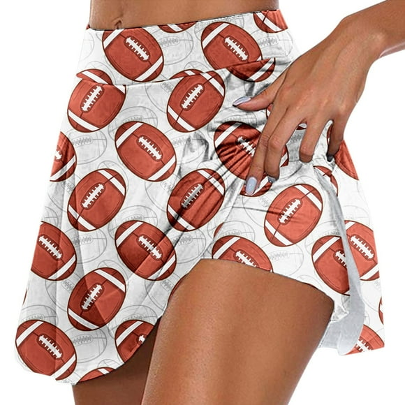toraway Skirt Set Fall Womens Daily Casual Workout Printed Skirt Tennis Yoga Sport Active Skirt Shorts Skirt XXL