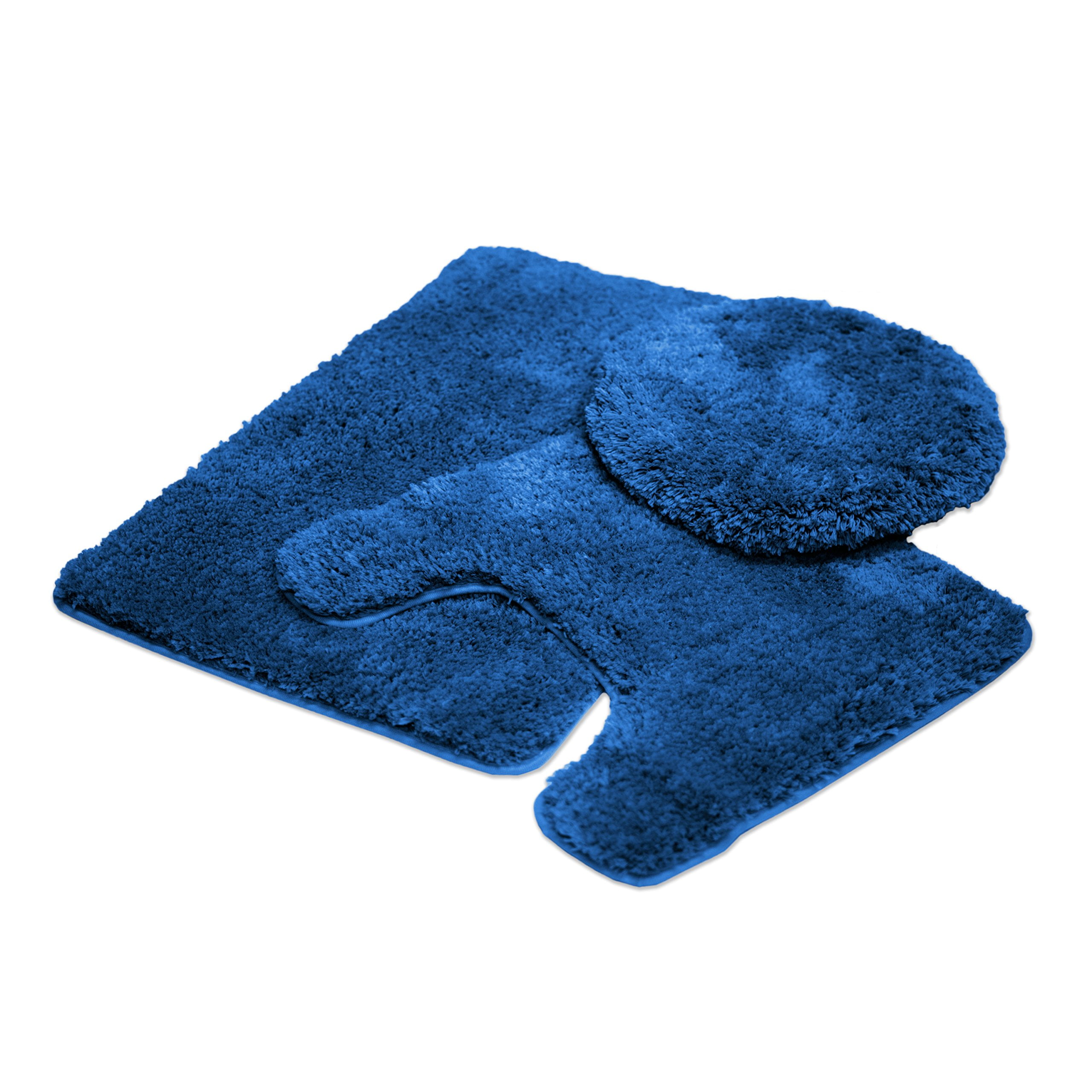3 PC Bathroom Rug Set Contour Mat Toilet Lid Cover Ultra Soft Fluffy Queen Mary - Picture 23 of 42