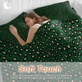 thumbnail image 3 of Green Leopard Print Queen Size Comforter Set, Luxury Animal Fur Pattern Retro Bedding for All Seasons, 4 Pcs Bed Set, 1Quiltcover (90"x92") ,1Sheet(94"x116"), 2Pillowcases (30"x20"), 3 of 9