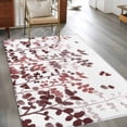 thumbnail image 2 of 3'x5' Area Rugs, Leaves Indoor Outdoor Area Rug for Living Room Bedroom, Pink Brown Summer Botanical Washable Bathroom Rugs Kitchen Floor Carpet Mats Home Decor Aesthetic, 2 of 8