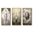 thumbnail image 2 of Designart "Surreal Ascendance Grace in Black and White I" Fashion Woman Framed Wall Art Set Of 3 - White Glam Frame Gallery Set For Office Decor, 2 of 6