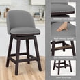thumbnail image 6 of LUE BONA 26'' Swivel Bar Stools Set of 3, Counter Stools with Back & Footrest for Kitchen,Grey, 6 of 8