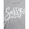 thumbnail image 4 of Little Girls Clothes "Sassy" Letter Printed Solid Color Round Neck T-shirt Spring Summer Big Kids Clothes, 4 of 5