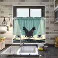 thumbnail image 4 of Yayeee Kitchen Curtains Tier Pair Light Filtering 27"x36" Rod Pocket Short Cafe Window Panel, Black Cat, 4 of 7