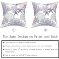 thumbnail image 6 of Ocean Coral Pillow Covers 20x20 Inch Nautical Coastal Throw Pillows Set of 2 Beach Seashell Starfish Pillow Case Soft Cotton Square Cushion Covers for Home Couch Sofa Patio Bedroom, Purple, 6 of 6