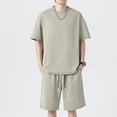 thumbnail image 2 of BVOFAR Mens Workout 2 Piece Outfits Big and Tall Moisture Wicking Short Sleeve Shirts and Drawstring Running Shorts Lightweight Summer Tracksuits Cooling Athletic Sets Army Green XXL, 2 of 7