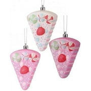 4" Candy-Topped Cake Slice Ornament, Set of 3 by The Bridge Collection