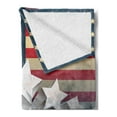 thumbnail image 2 of 4th of July Soft Flannel Fleece Blanket, American Flag Backdrop with Stars and Swirled Abstract Stripes Patriotic Design, Cozy Plush for Indoor and Outdoor Use, 50" x 70", Multicolor, by Ambesonne, 2 of 5