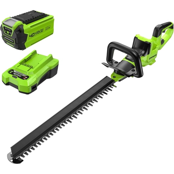 Greenworks 40V 26in Brushless Hedge Trimmer, (1) 2.0Ah Battery & 2A Port Charger