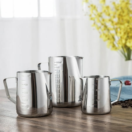 

SPRING PARK 350/600/1000ML Steel Milk Jug Frothing Coffee Latte Pitcher Milk DIY Cream