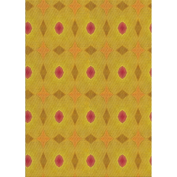 Ahgly Company Indoor Rectangle Patterned Deep Yellow Novelty Area Rugs, 2' x 3'