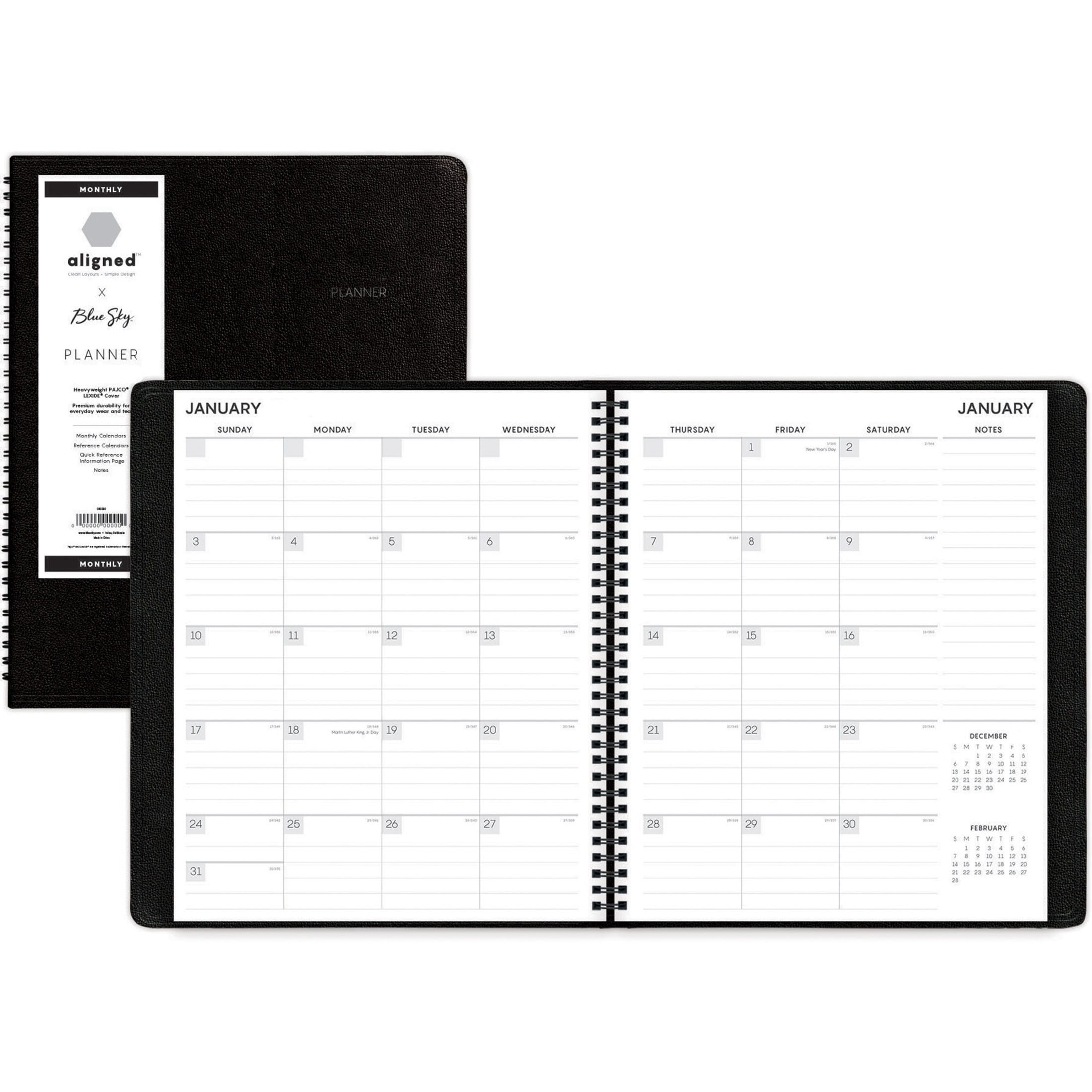 Aligned 2021 monthly planner 9 x 11 black walmart
