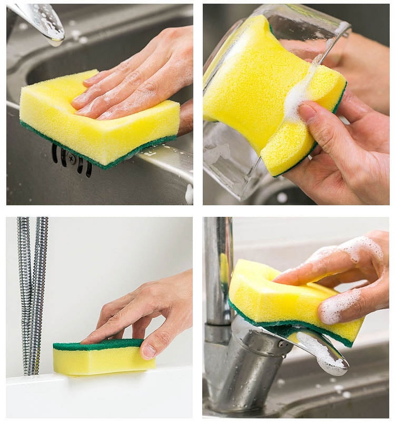 10pcs Multi-functional Square Cleaning Dish Sponge, Soft Dual-sided Sponge  For Washing Dishes And Scrubbing Pots