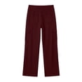 thumbnail image 5 of Women's Stretchy Cargo Pants with Pockets, High Waist Wide Leg Casual Work Pants, Yoga Hiking Jogging Lounge Pants, Athletic Pants | VerBelle,Wine L, 5 of 8