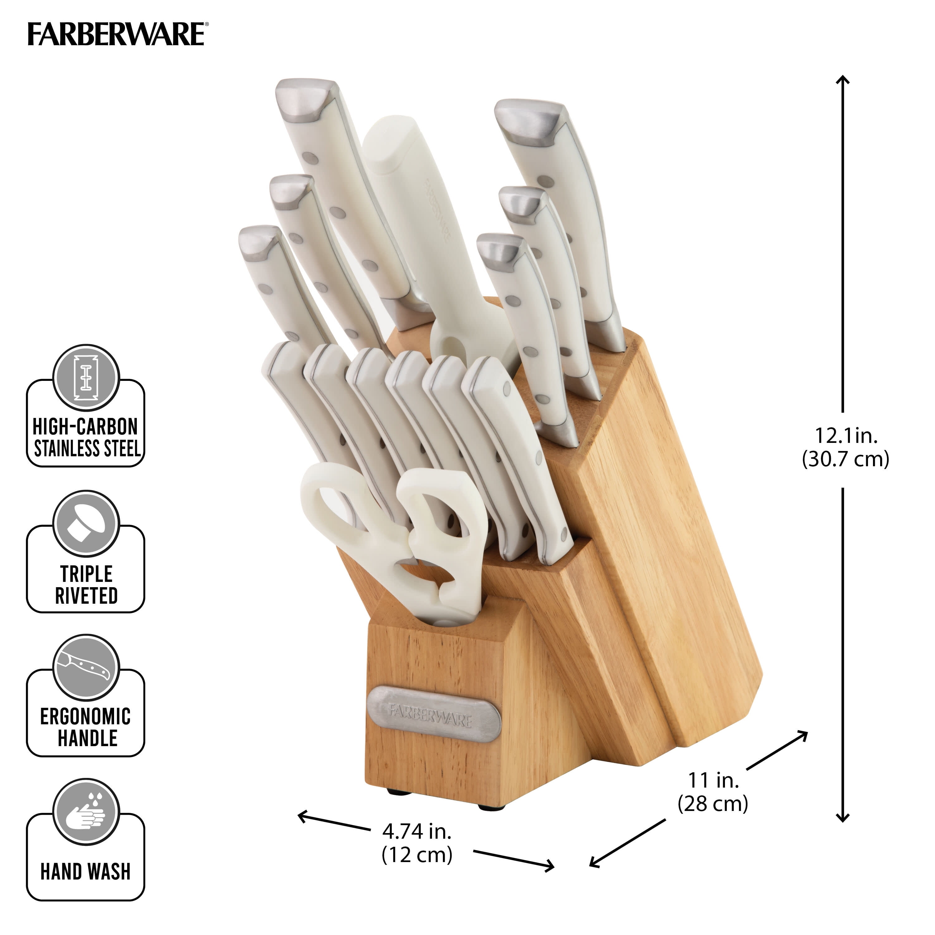 Farberware Edgekeeper® Professional 15-piece Forged Triple Riveted Knife  Block Set 