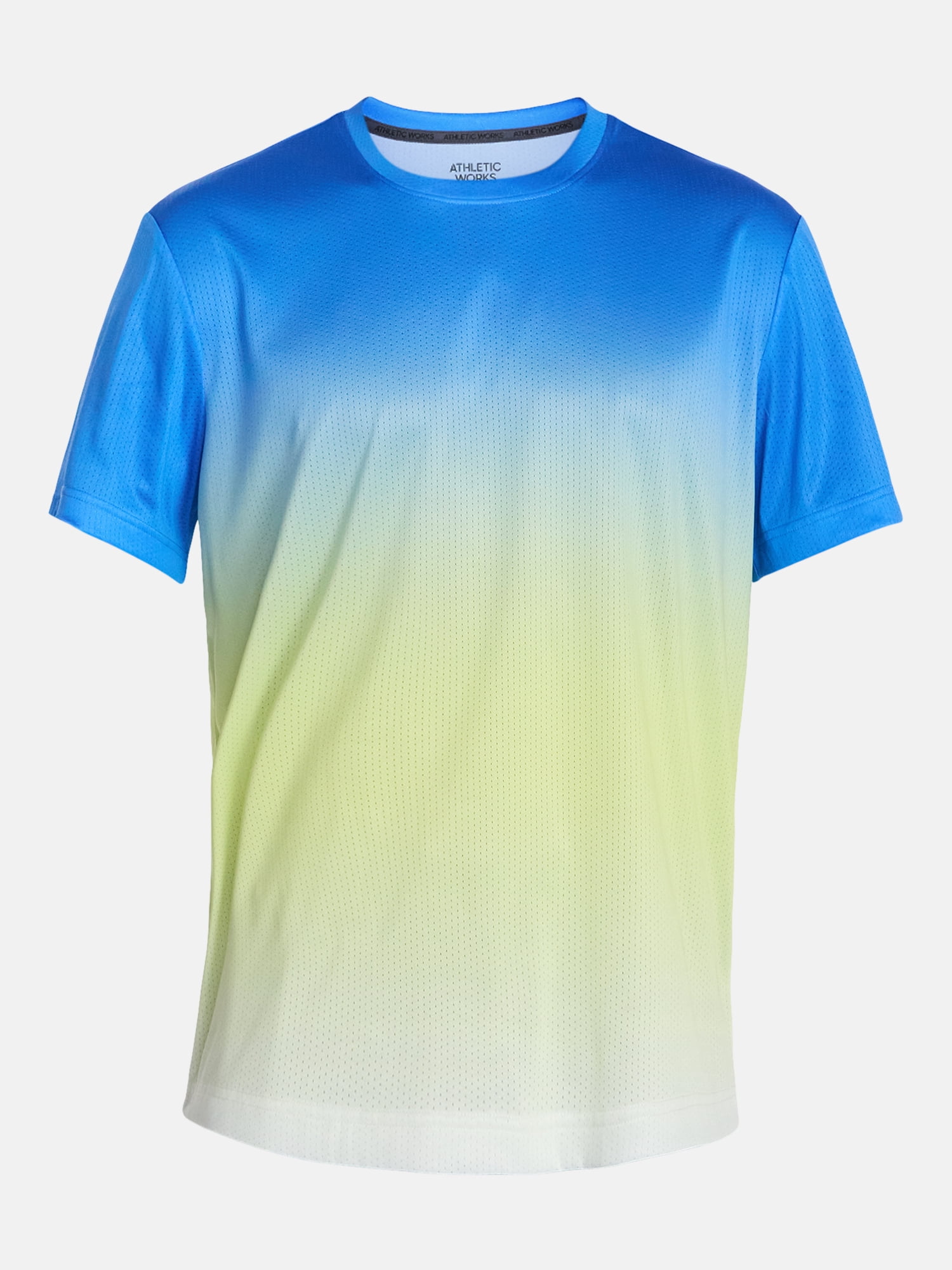 Athletic Works Men's and Big Men's Active Ombre Perforated Mesh Performance Tee Shirt, Sizes XS-5XL