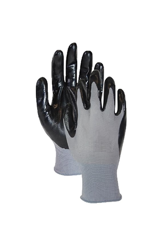 Glove T319TL Black & Gray Nitrile Palm Extra Grip Glove- Large - Black & Gray - Large