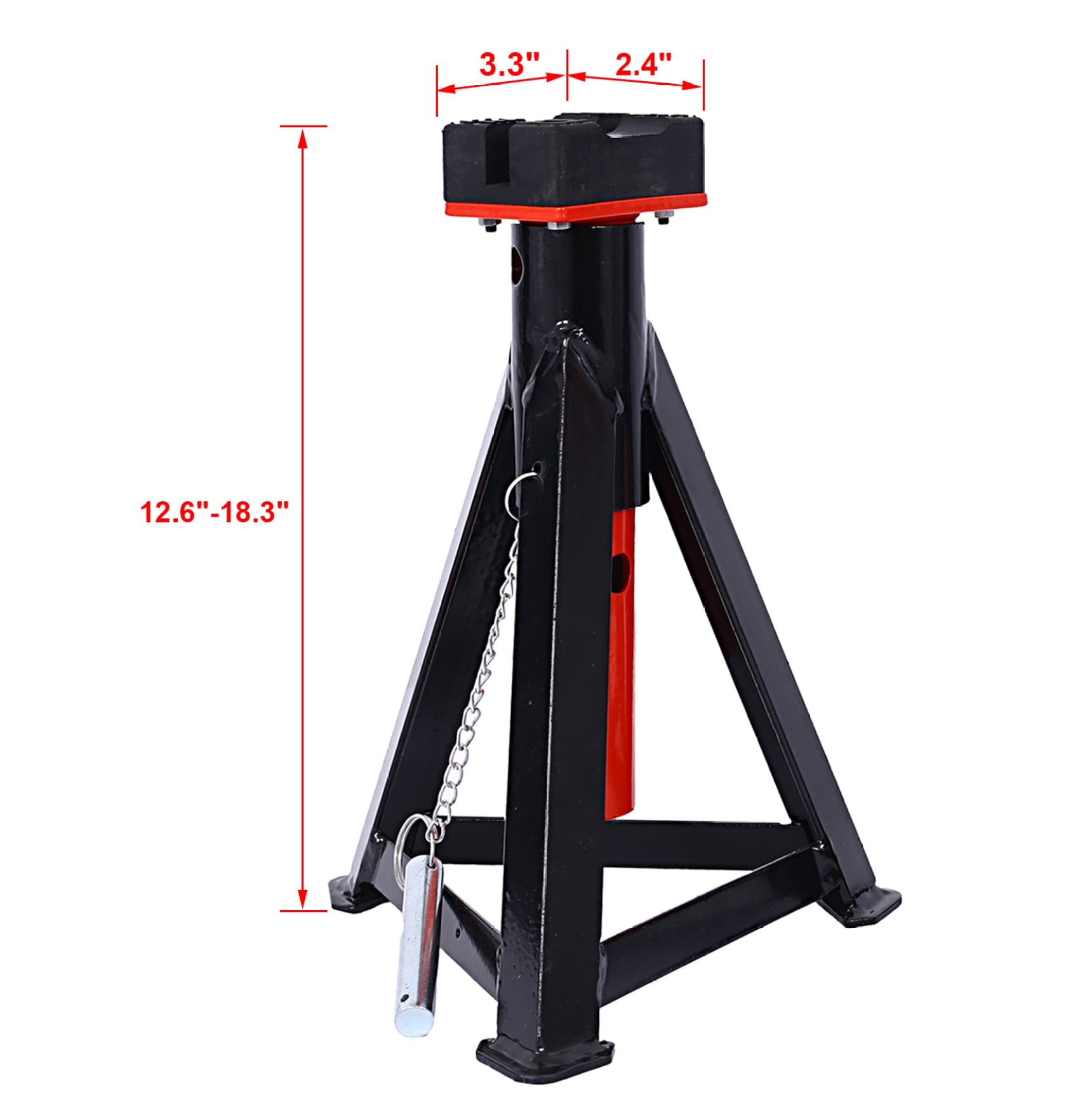 Jack Stands 3 Ton Pair - Heavy Duty Axle Stands 6000lb Capacity - Adjustable Height 12.6-18.3in - Automotive Repair Equipment