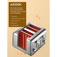 thumbnail image 5 of AICOOK Toaster 4 Slice with LCD Display, Extra Wide Slots, Retro Stainless Steel, Silver, 5 of 9