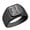 Black, variant on Initial Royal Letter R Monogram Stainless Steel Signet Ring
