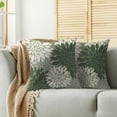 thumbnail image 2 of Sage Green Cream Grey Gray Pillow Covers 18X18 Inch Set of 2, Modern Dahlia Floral Print Decorative Throw Pillow Covers Outdoor Farmhouse Cushion Case for Home Couch Sofa Bed Decoration, 2 of 5