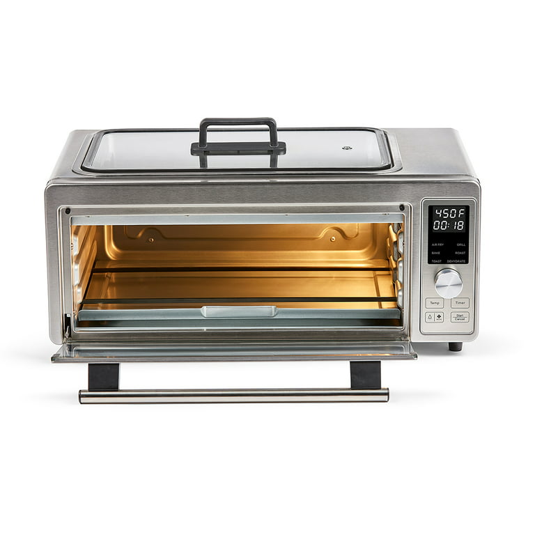  Emeril Power Grill 360, 6-in-1 Countertop Convection Toaster  Oven with Top Indoor Grill, Air Fry, Roast, Toast, Bake, Dehydrate, Glass  Lid, Stainless Steel: Home & Kitchen