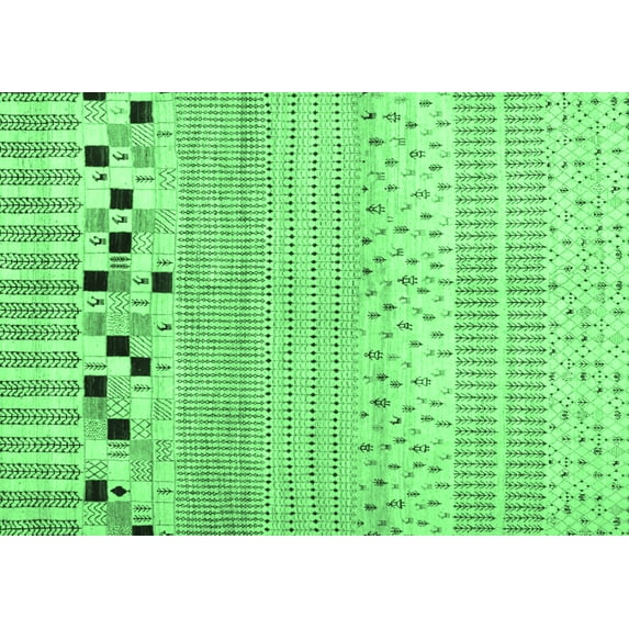 Ahgly Company Indoor Rectangle Solid Emerald Green Modern Area Rugs, 5' x 8'