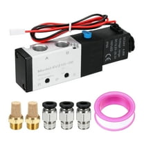 Pneumatic Solenoid Valve, 1/4 Inch NPT 24V 5 Way 2 Position Aluminum Electric Air Valve